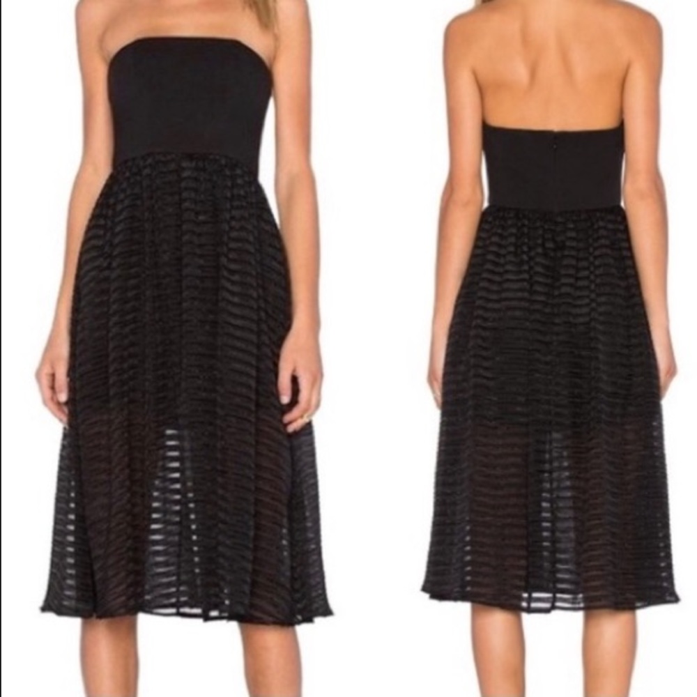 NBD | Black Strapless Midi Dress - E21 - Picture 1 of 7